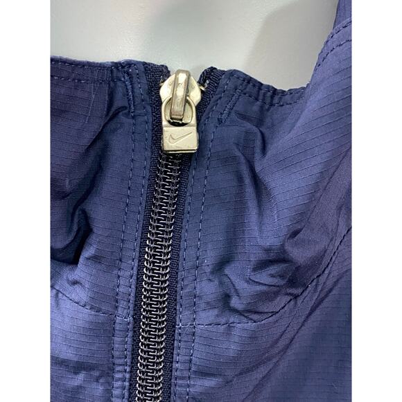 Vintage Nike Mens Blue & White Full Zip Jacket Size Medium 90s Y2K Soccer Warmer - Picture 10 of 13